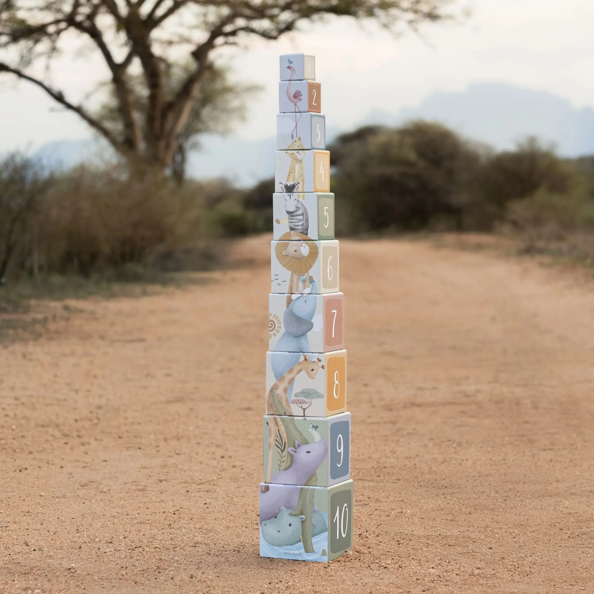 Stacking tower Safari animals