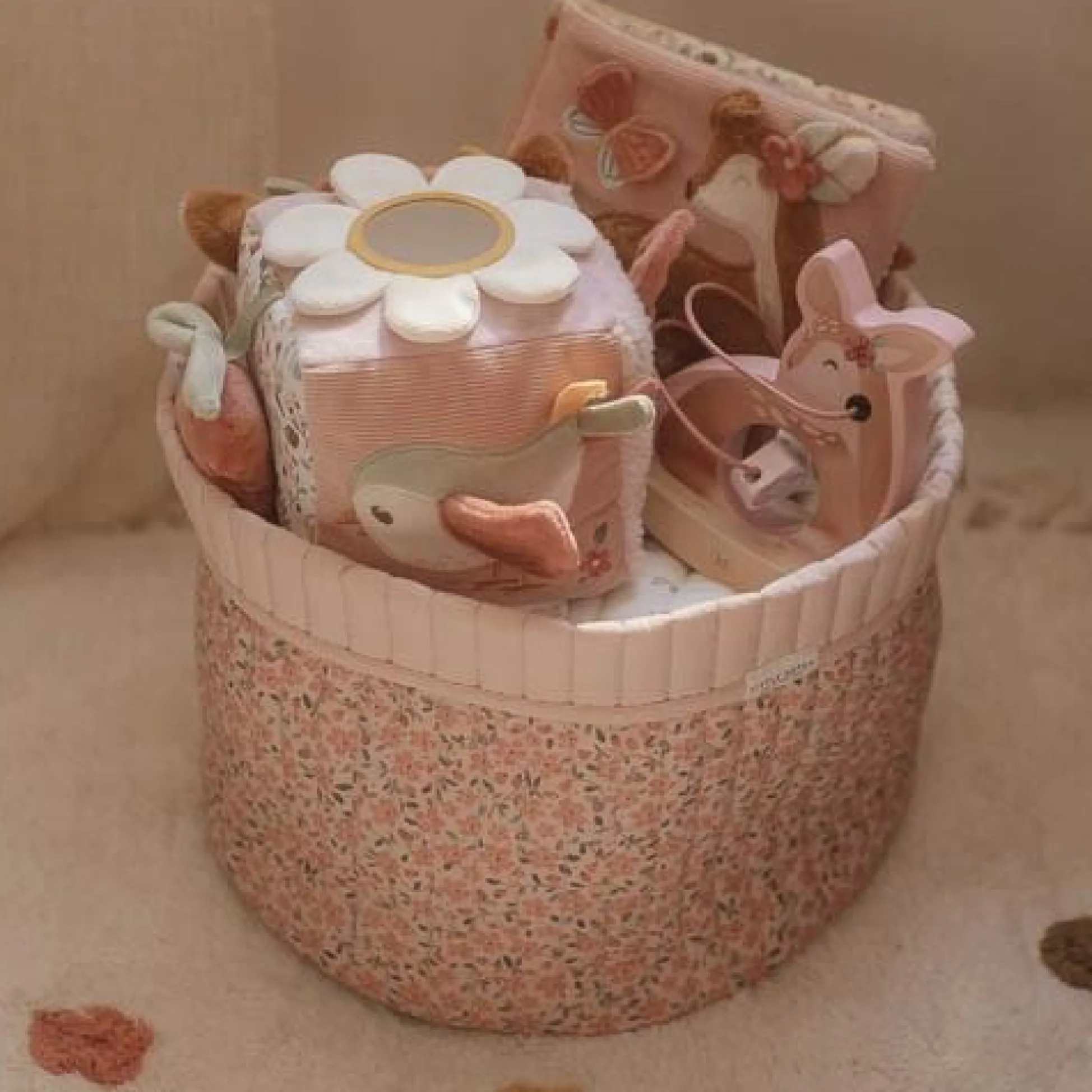 Storage basket large - Pink - Fairy Garden - Fairy Floral