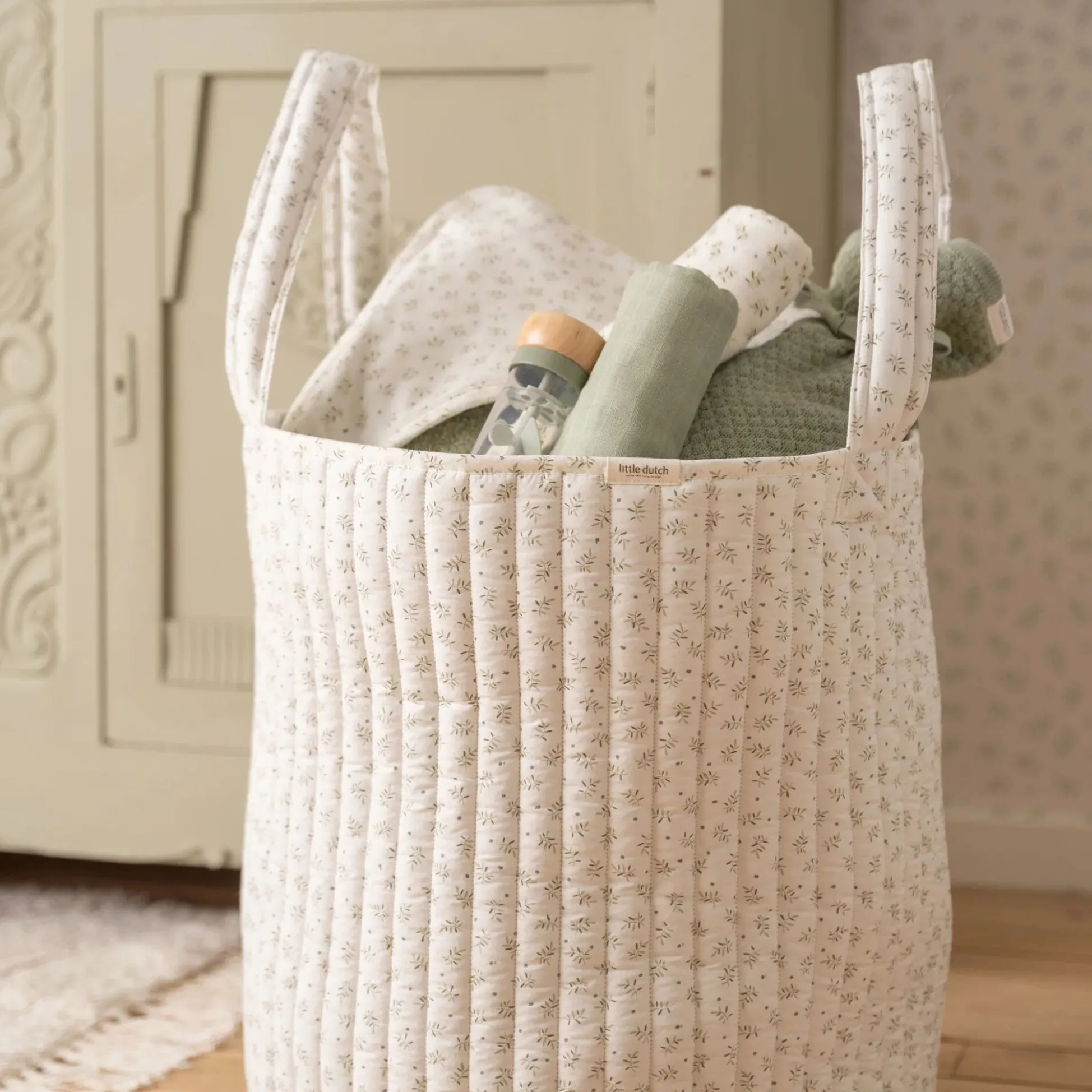 Storage basket XL - Green - Essentials - Blueberry Leaves
