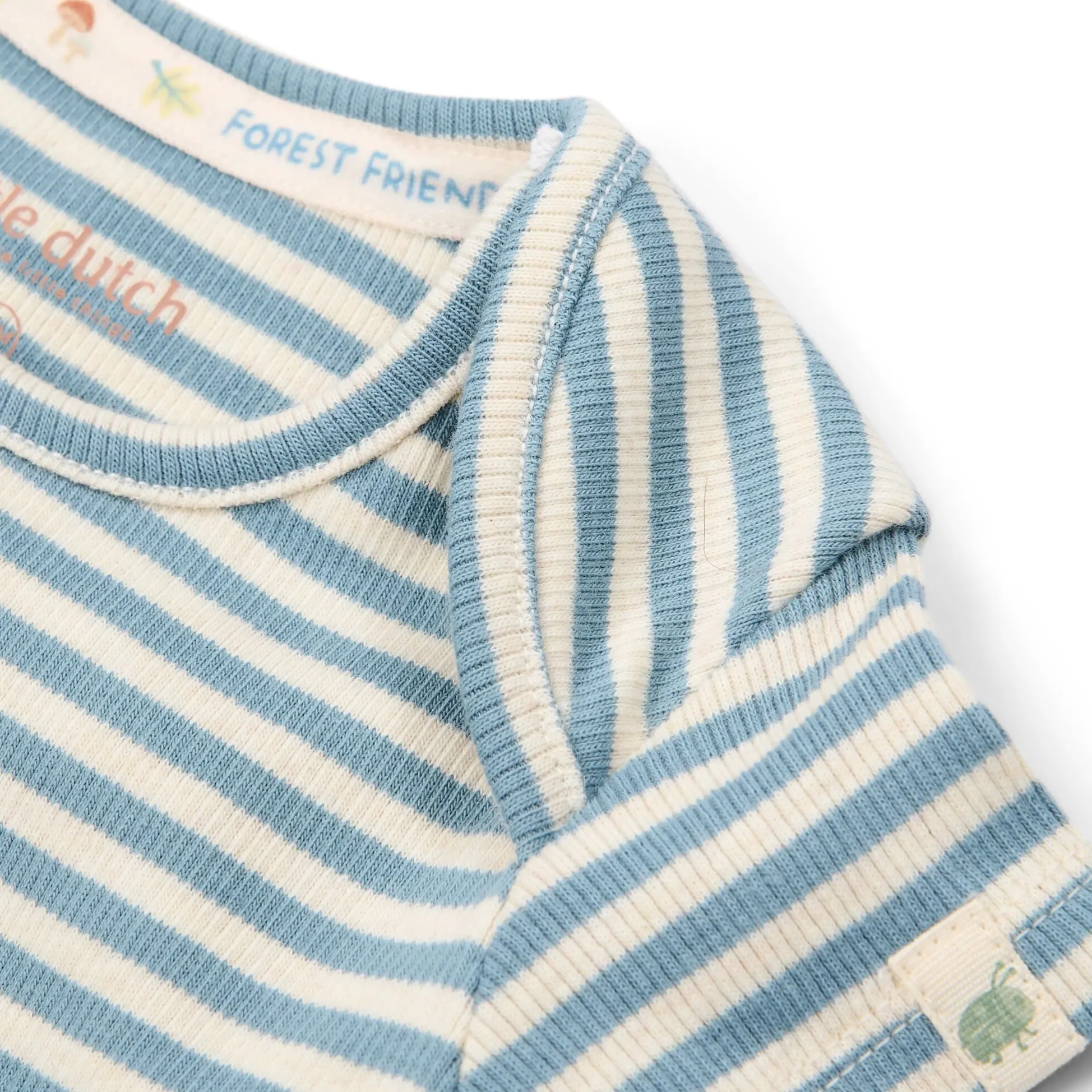 Striped short-sleeve romper - Blue