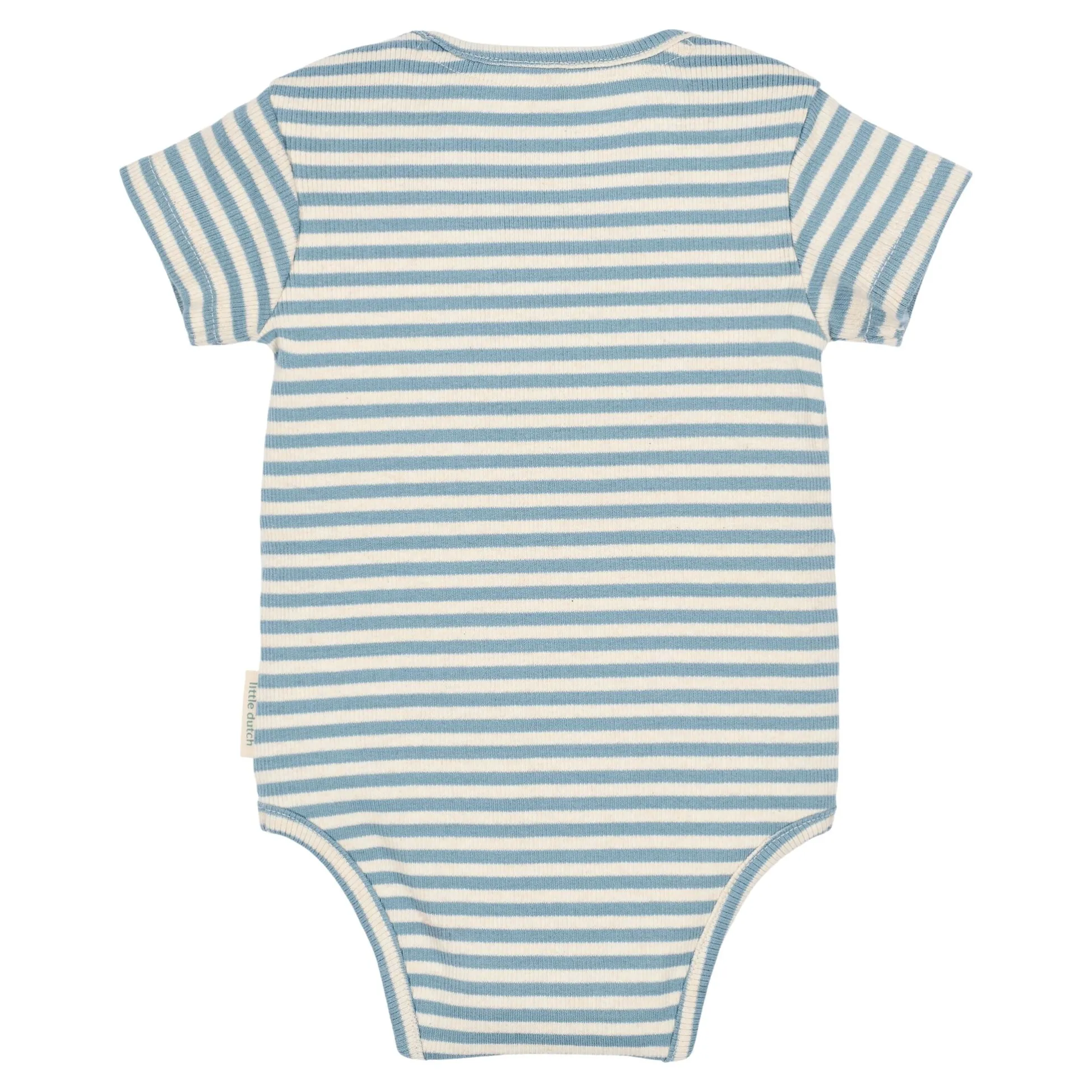 Striped short-sleeve romper - Blue