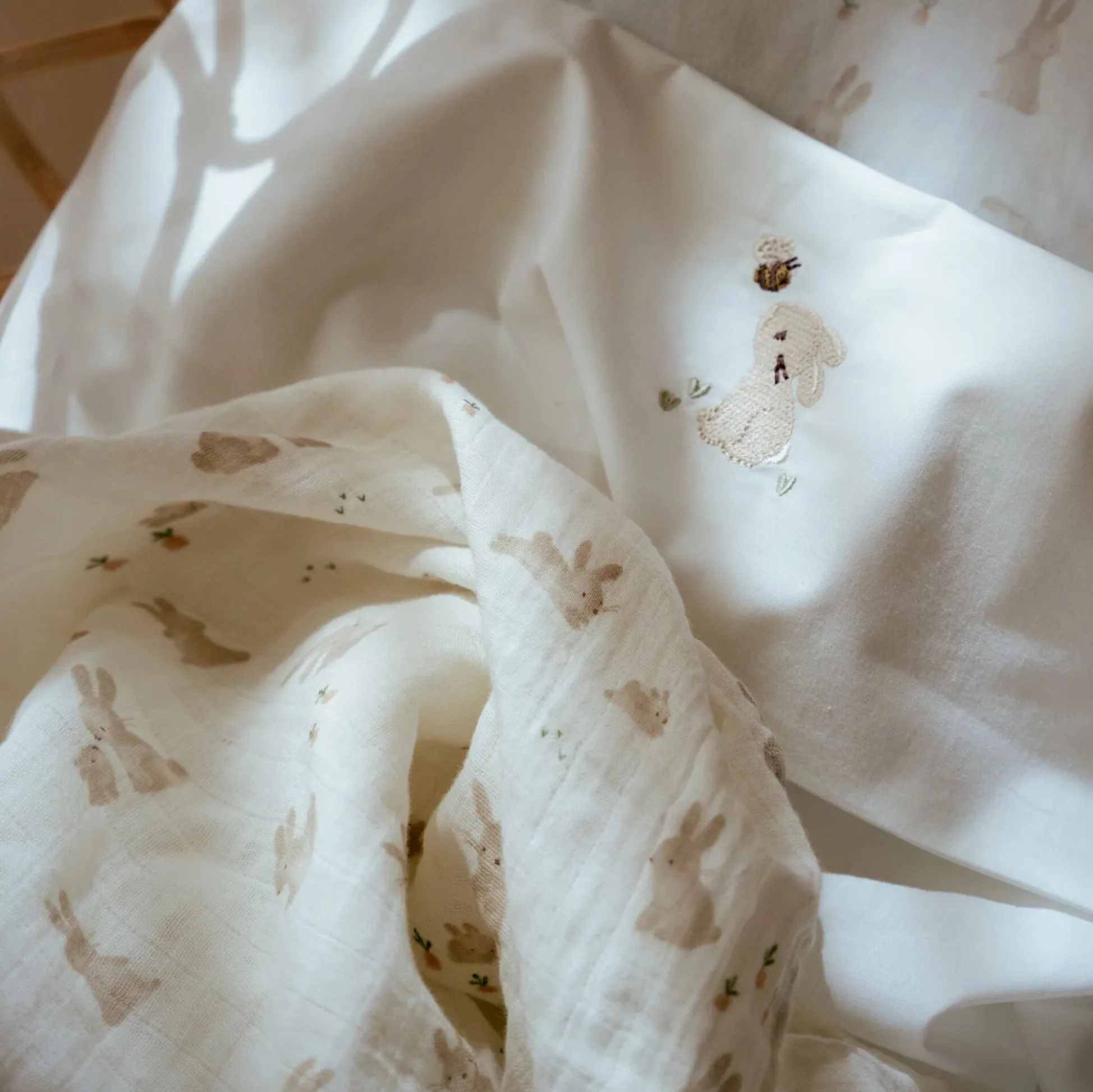Swaddle - White - 120 cm - Newborn Naturals - Baby Bunny