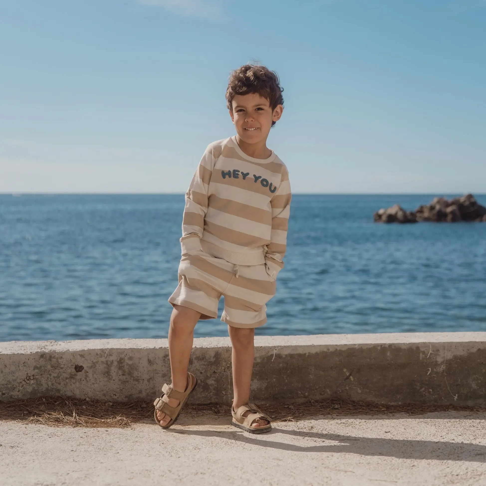 Sweater - Sand - Biscuit Stripe