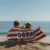 Swim Coll. 26 Beach towel Ocean world Brown stripe - 60cm X 120cm