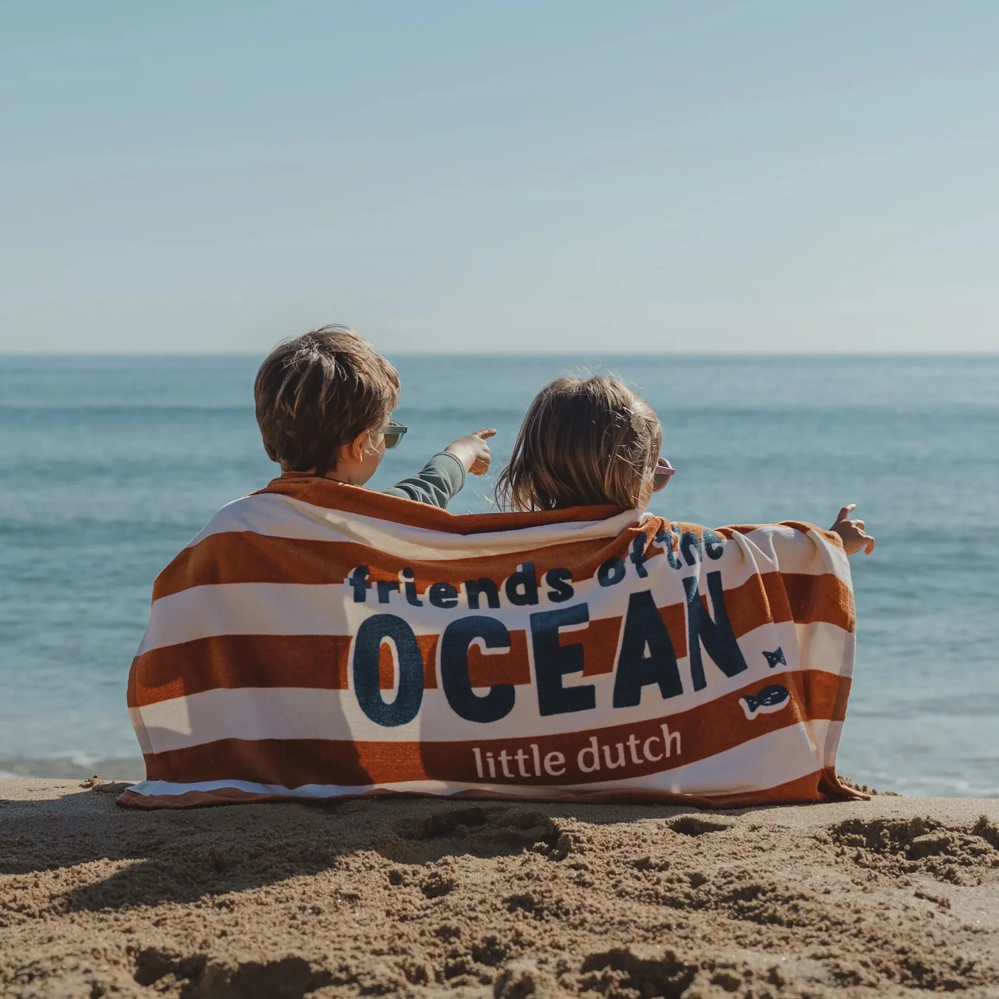 Swim Coll. 26 Beach towel Ocean world Brown stripe - 60cm X 120cm