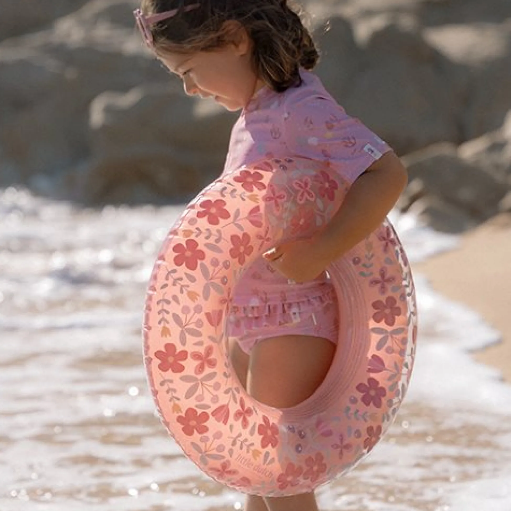 Swim Ring Pink Flowers 50 cm