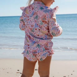 Swim set - UPF 40 - Pink - Mermaid print