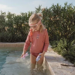 Swim shirt long sleeve - UPF 40 - Pink - Glitter