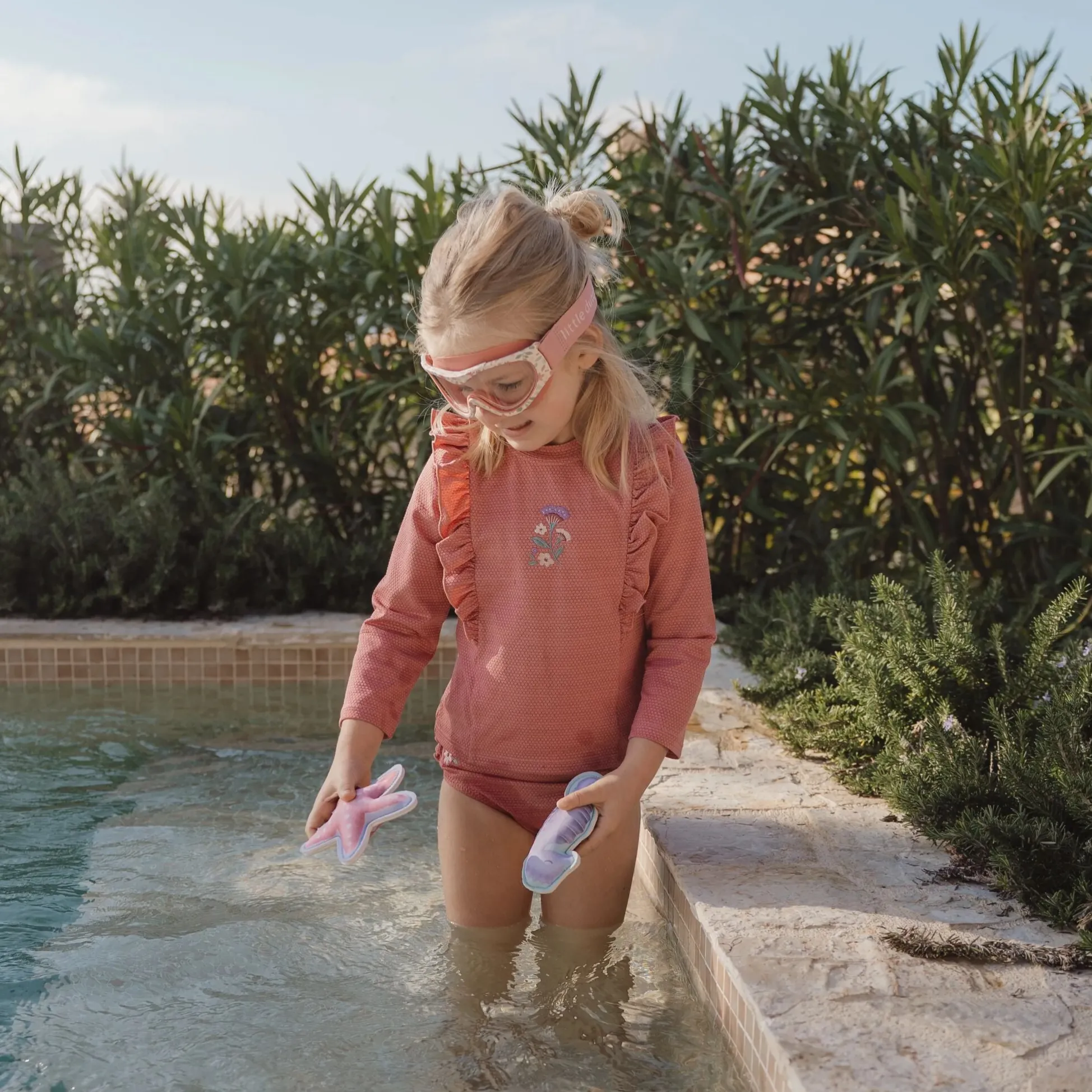 Swim shirt long sleeve - UPF 40 - Pink - Glitter