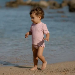 Swim shirt short sleeve - Light pink - Sunny Flowers