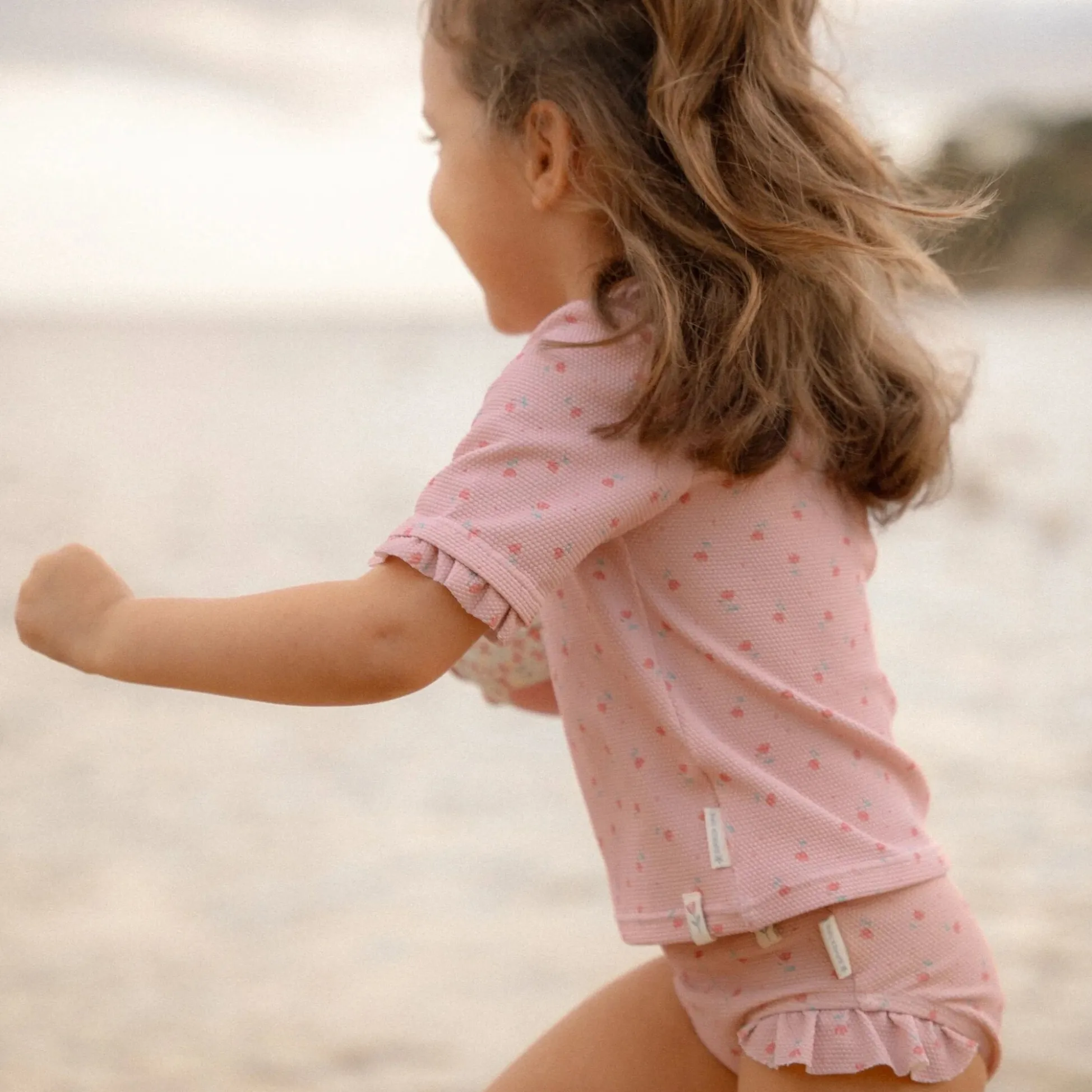 Swim shirt short sleeve - Light pink - Sunny Flowers