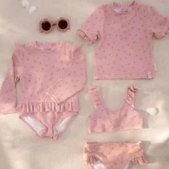 Swim shirt short sleeve - Light pink - Sunny Flowers