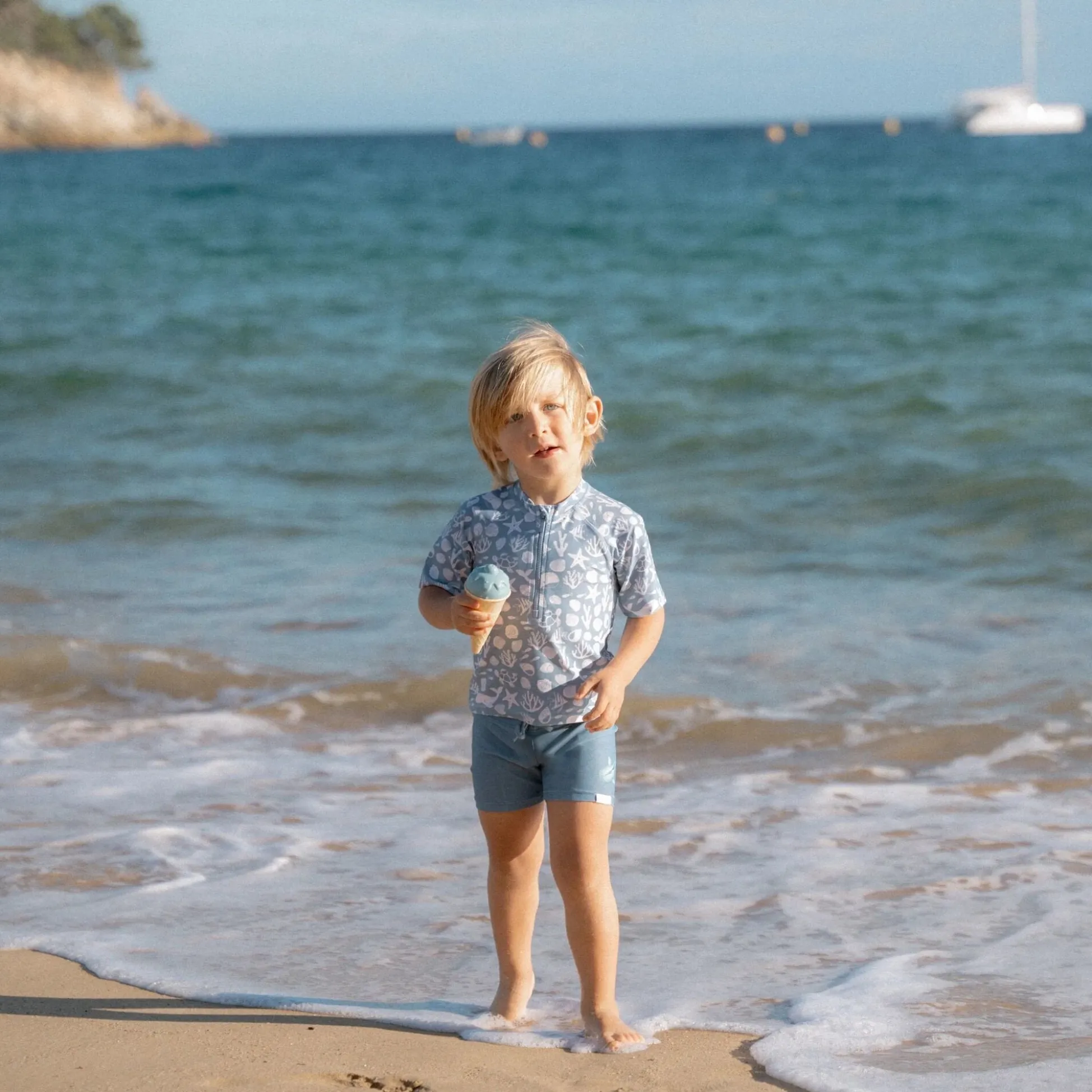 Swim shirt short sleeve - Light blue - Sea Life