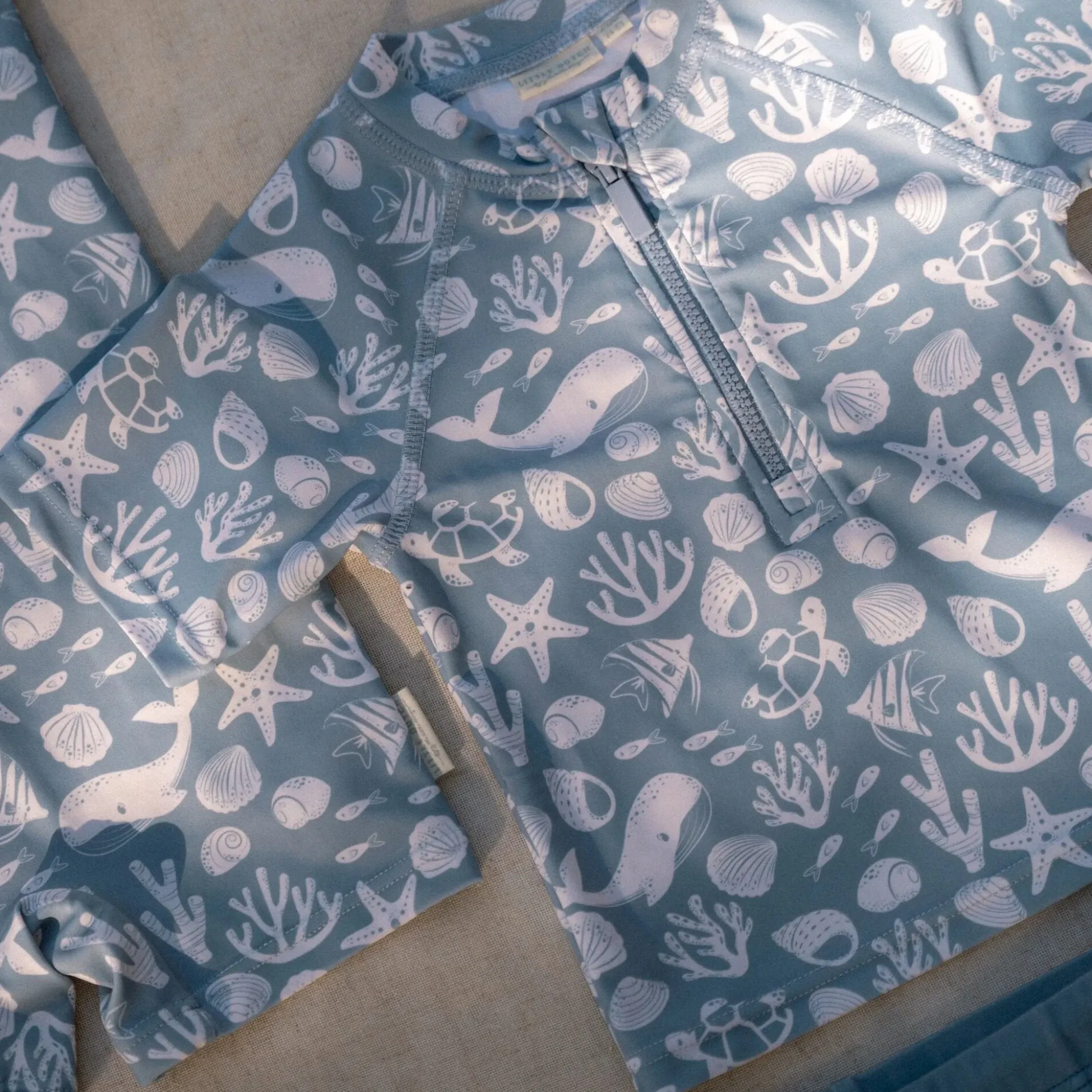 Swim shirt short sleeve - Light blue - Sea Life