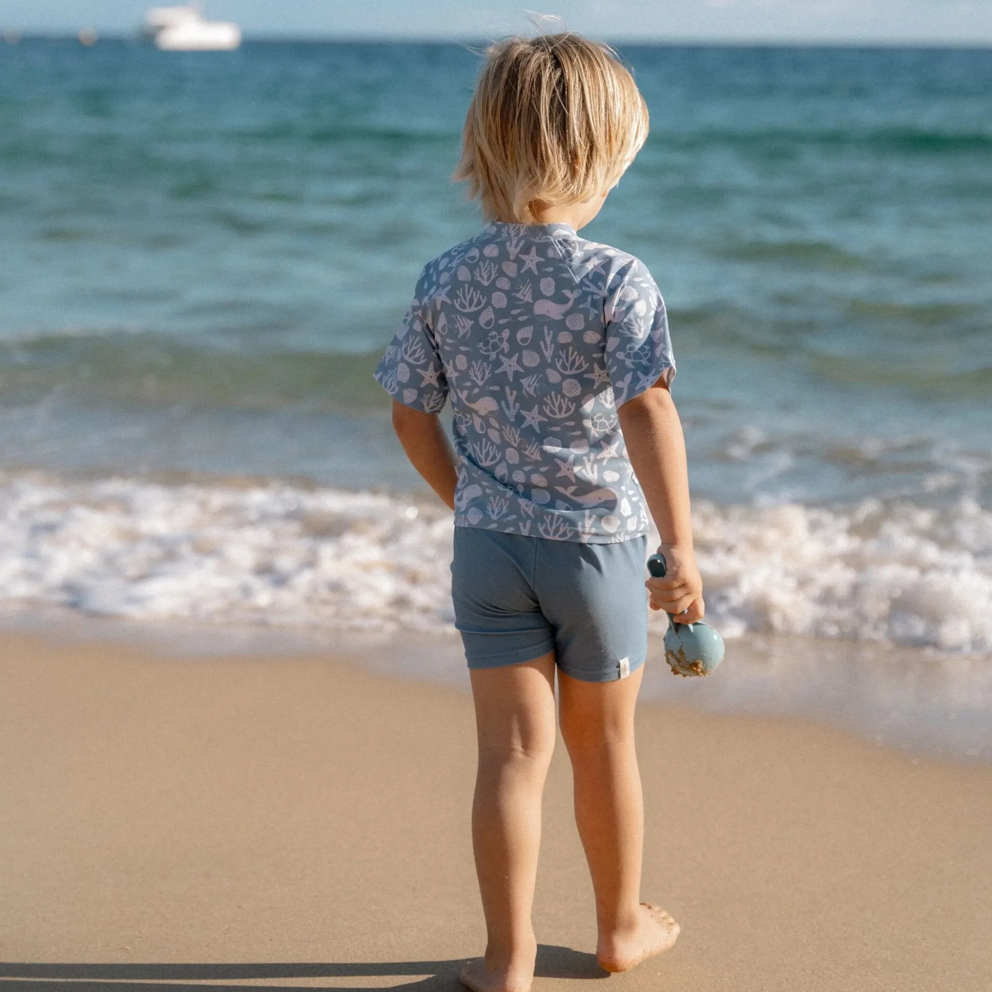 Swim shirt short sleeve - Light blue - Sea Life