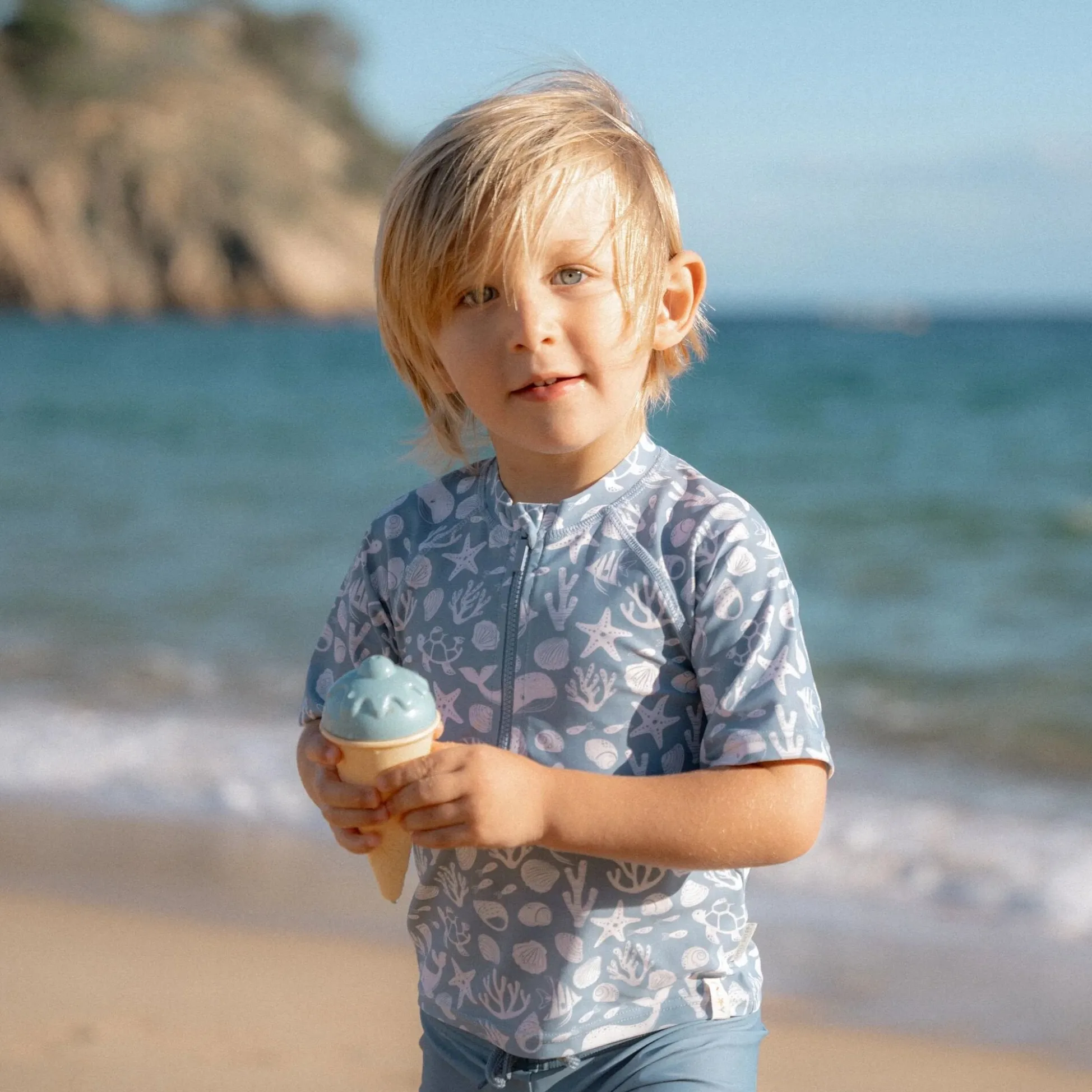 Swim shirt short sleeve - Light blue - Sea Life