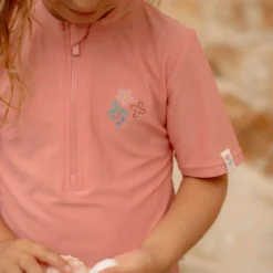 Swim shirt short sleeve - Pink - Sunny Flowers