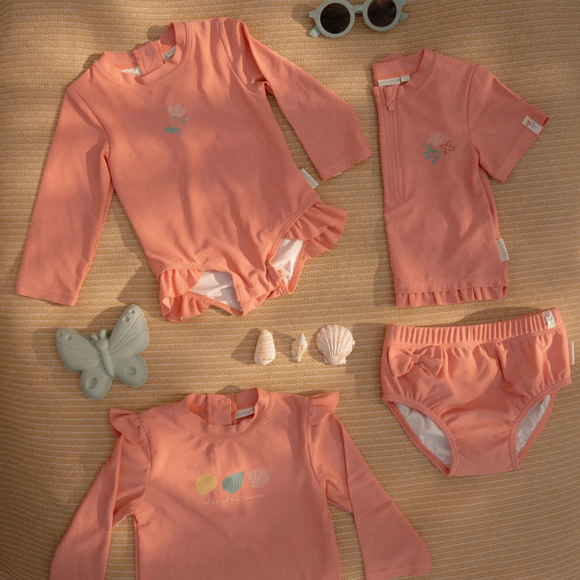Swim shirt short sleeve - Pink - Sunny Flowers