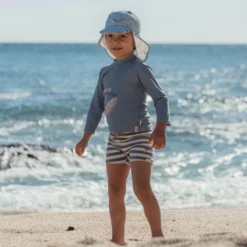 Swim Shorts - Blue - Ocean Blue Stripes