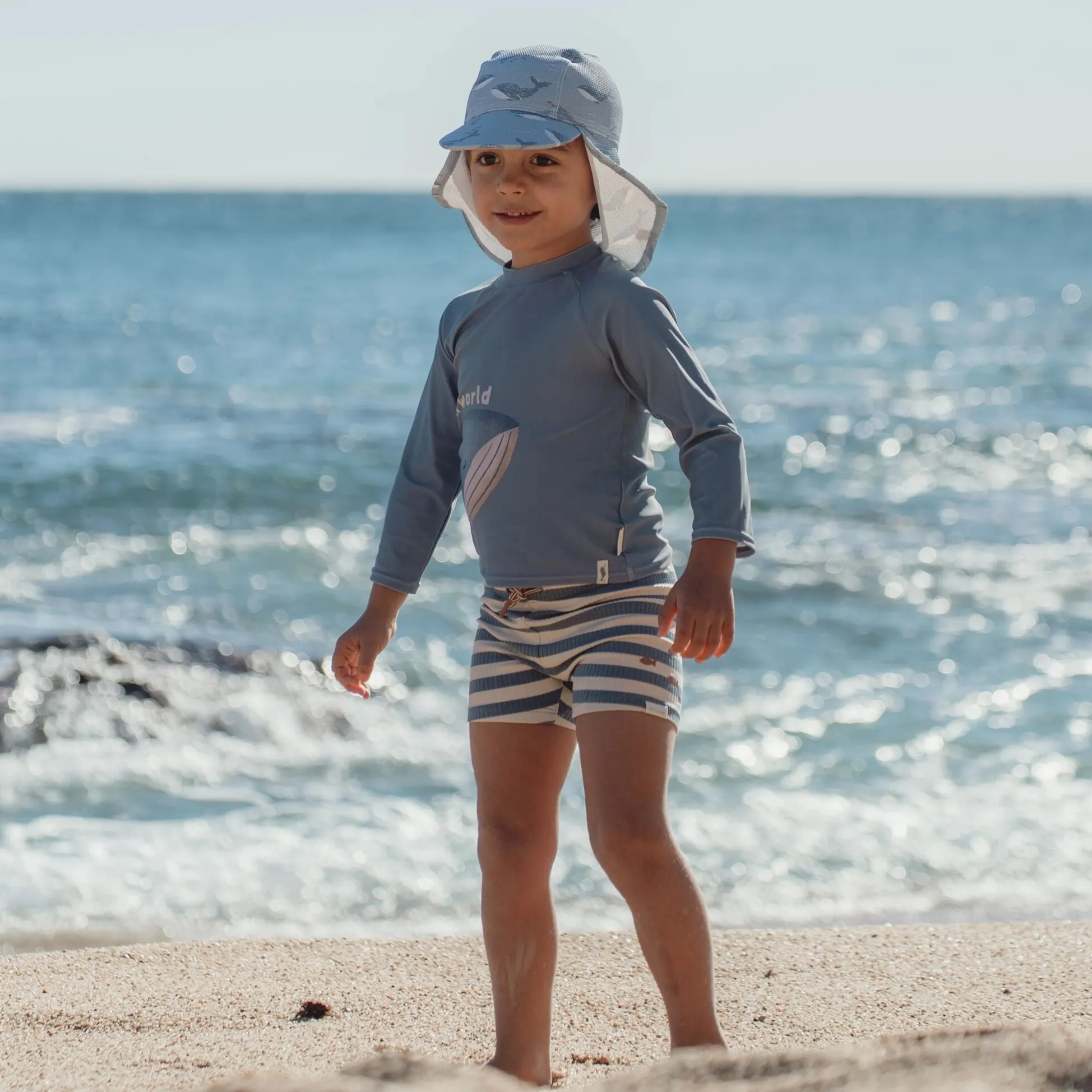 Swim Shorts - Blue - Ocean Blue Stripes