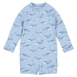 Swimsuit long sleeve - UPF 40 - Blue - Ocean Splash
