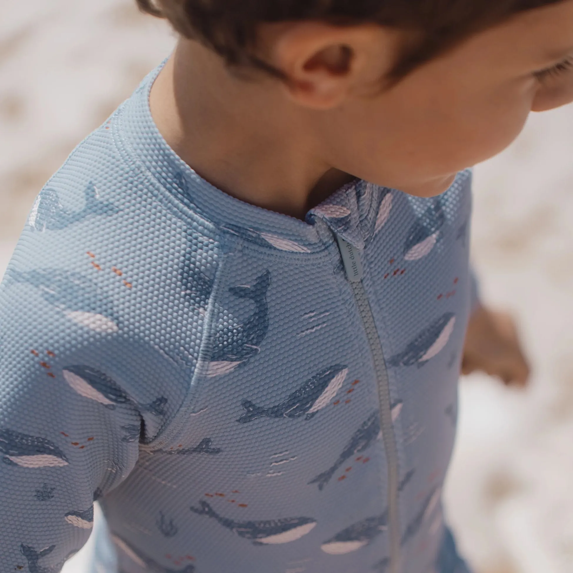 Swimsuit long sleeve - UPF 40 - Blue - Ocean Splash