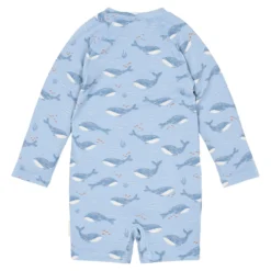 Swimsuit long sleeve - UPF 40 - Blue - Ocean Splash