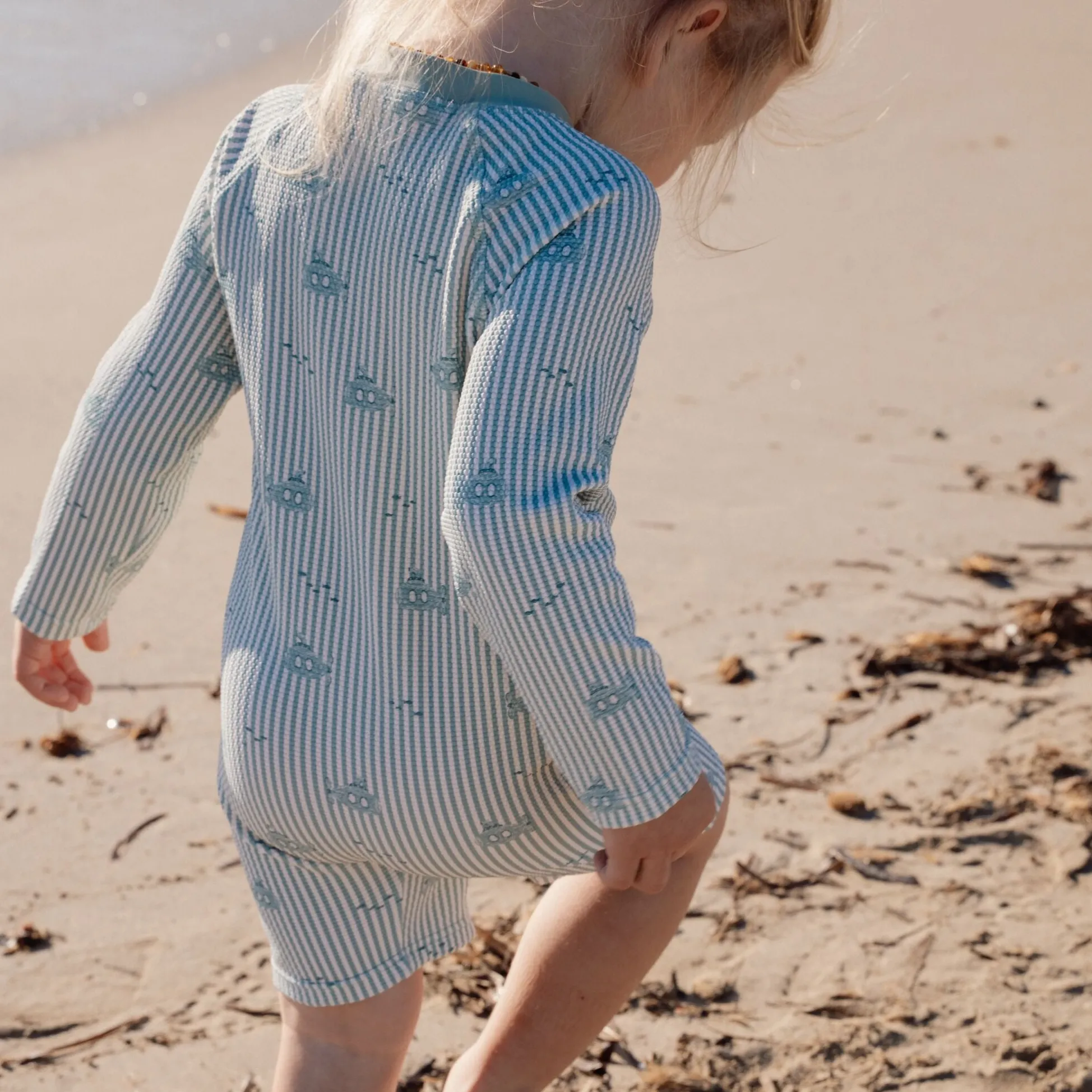 Swimsuit long sleeve - UPF 40 - Green - Ocean Adventure
