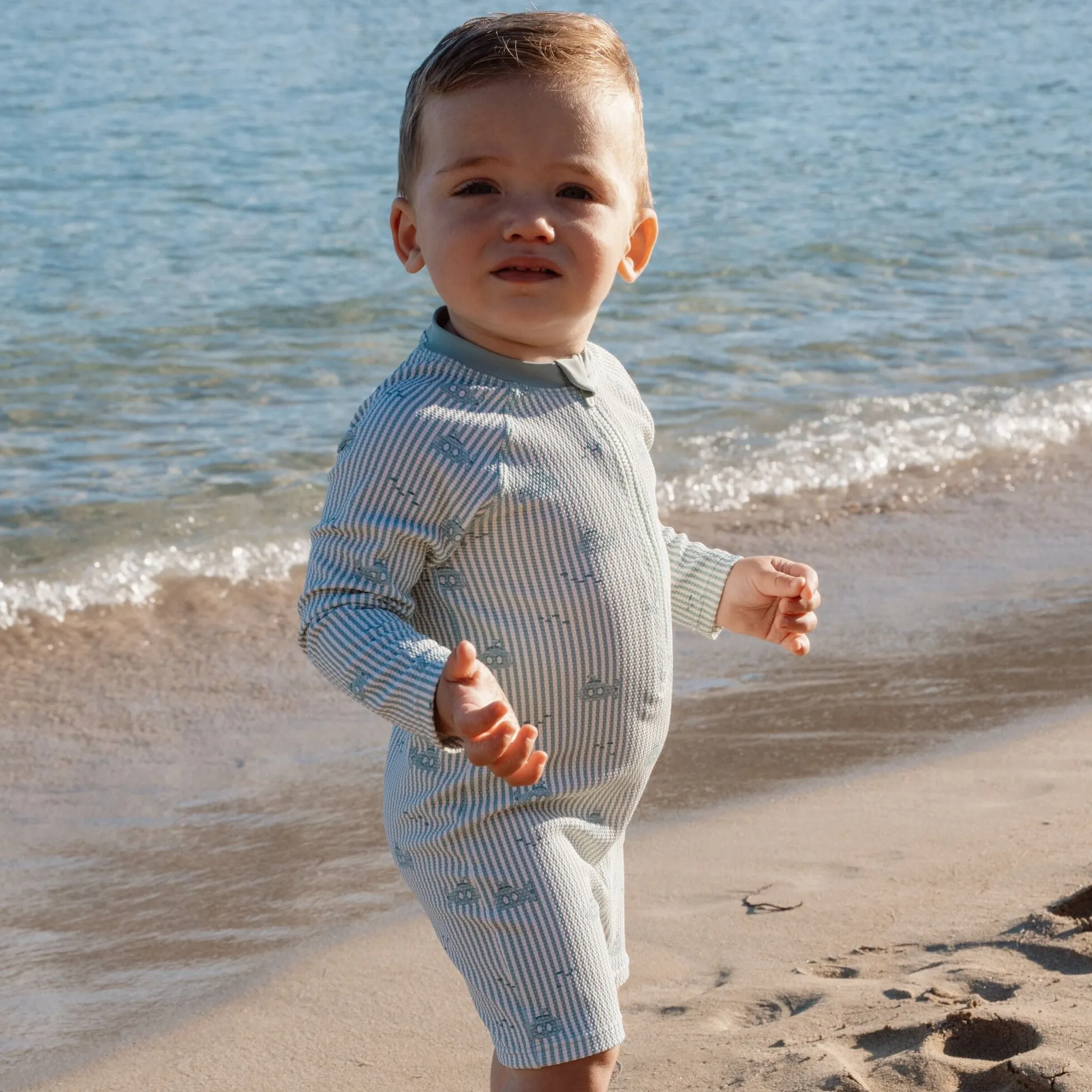 Swimsuit long sleeve - UPF 40 - Green - Ocean Adventure