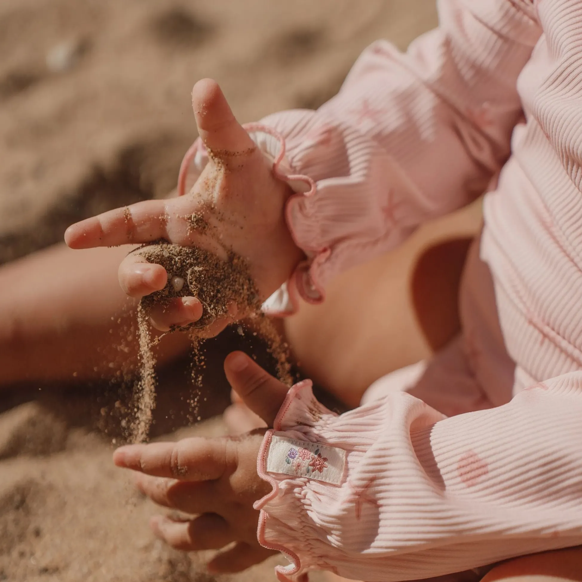 Swimsuit long sleeve - UPF 40 - Pink - Shells