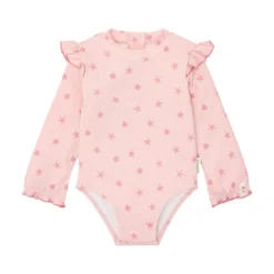 Swimsuit long sleeve - UPF 40 - Pink - Shells