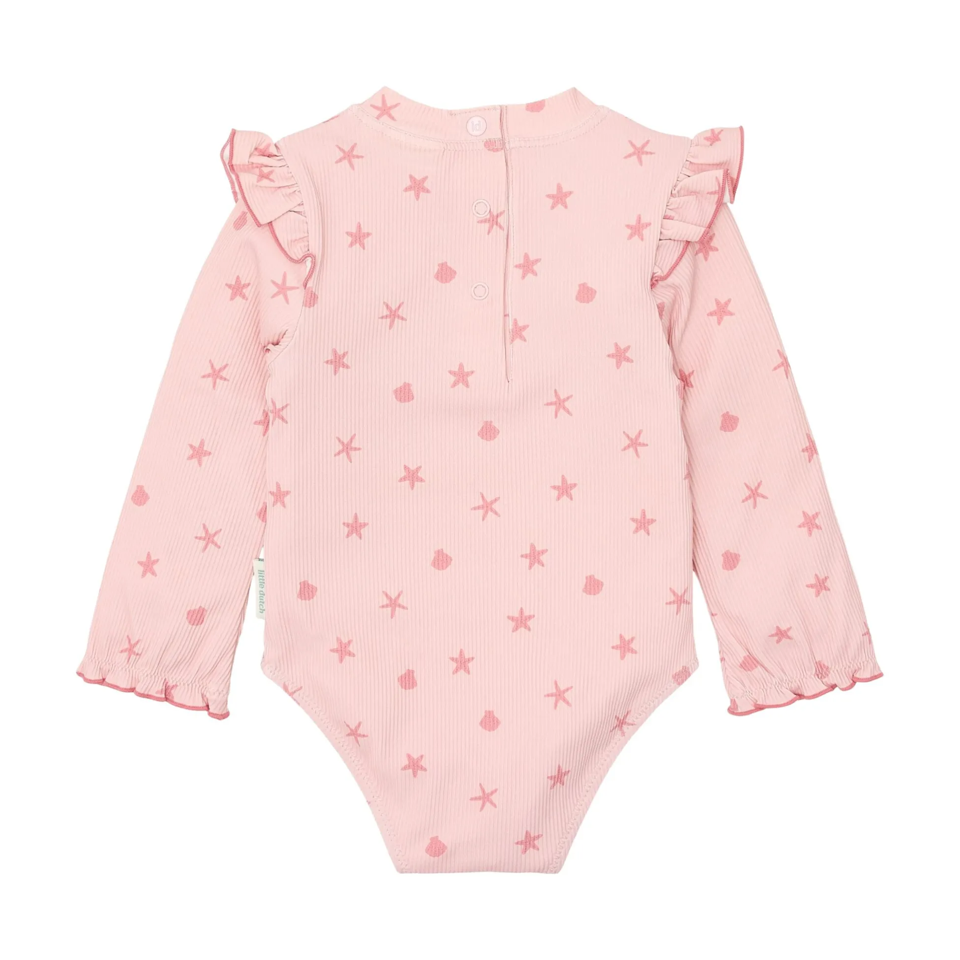 Swimsuit long sleeve - UPF 40 - Pink - Shells