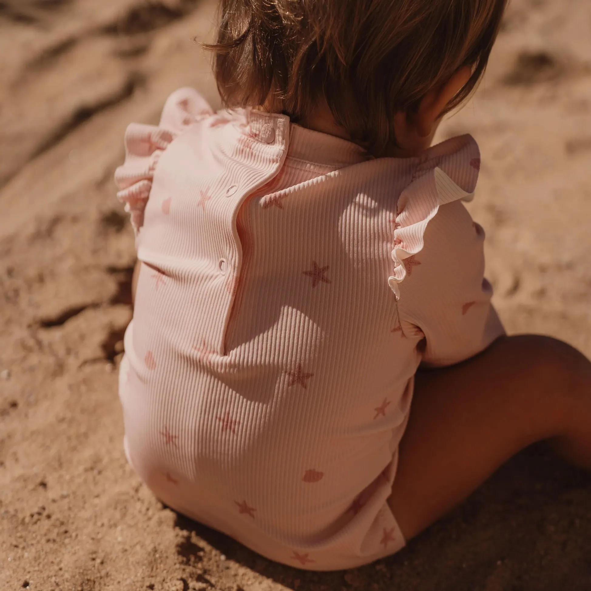 Swimsuit long sleeve - UPF 40 - Pink - Shells