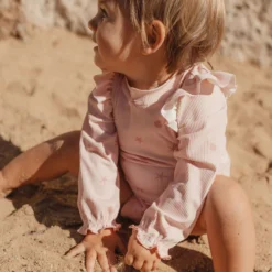 Swimsuit long sleeve - UPF 40 - Pink - Shells