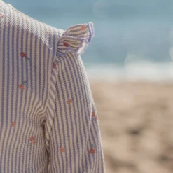 Swimsuit long sleeve - UPF 40 - Purple - Stripes
