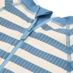 Swimsuit short sleeve - Blue - Ocean Blue Stripes
