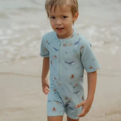 Swimsuit short sleeve - Green - Ocean Friends