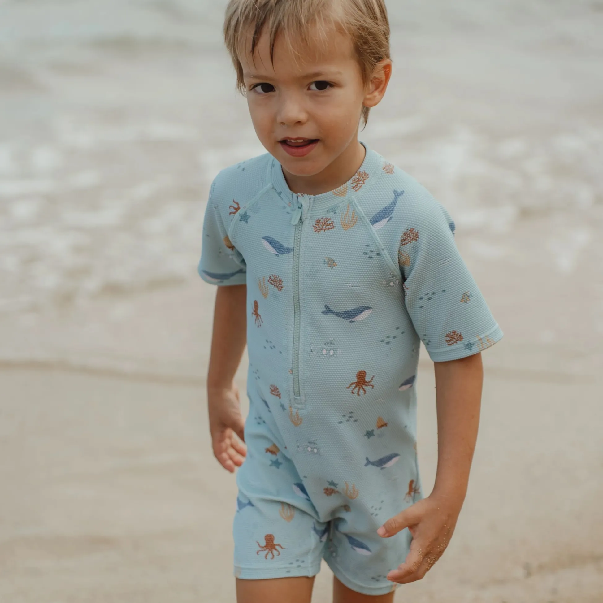 Swimsuit short sleeve - Green - Ocean Friends