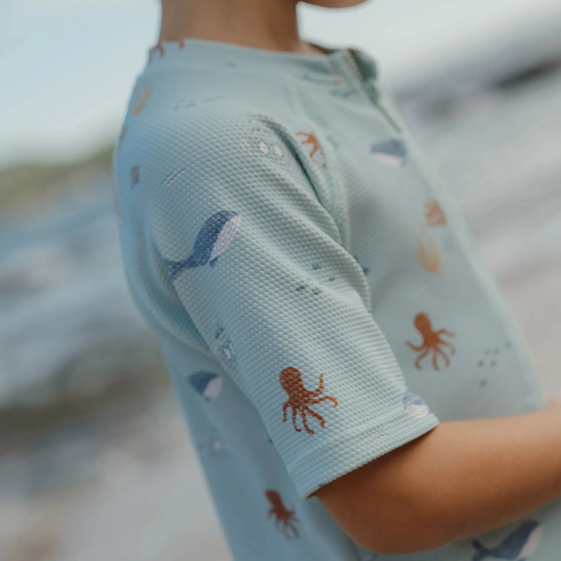 Swimsuit short sleeve - Green - Ocean Friends