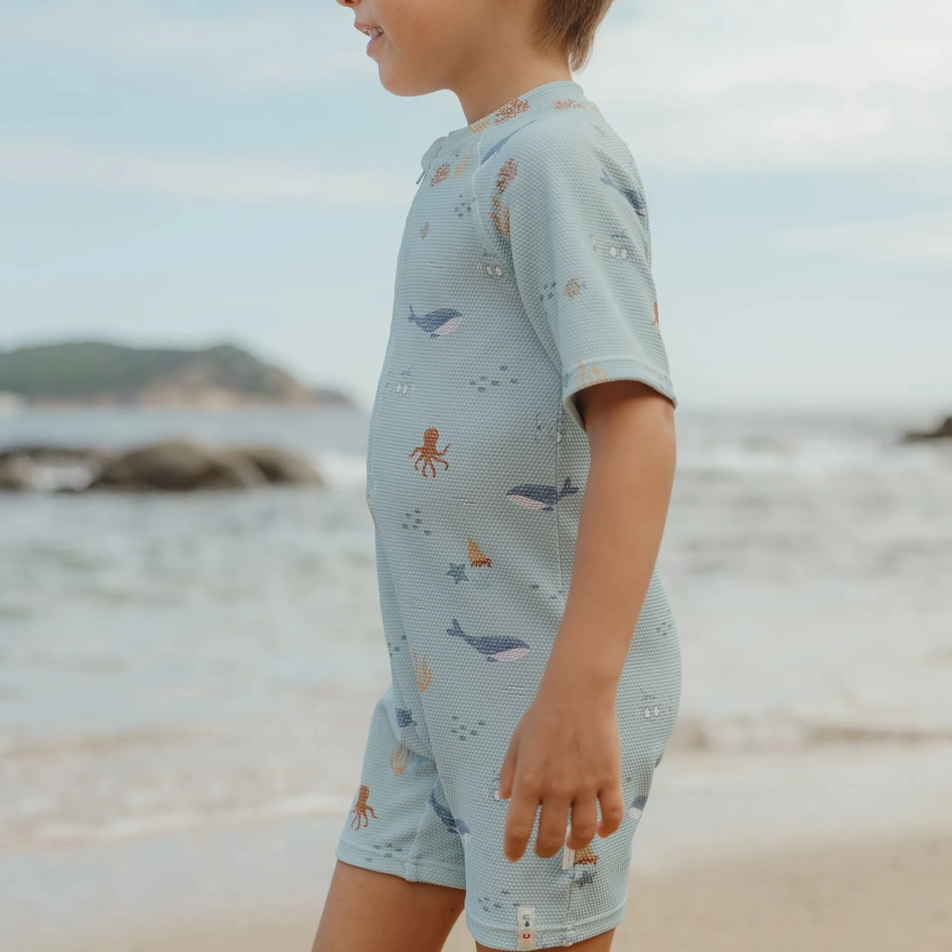 Swimsuit short sleeve - Green - Ocean Friends