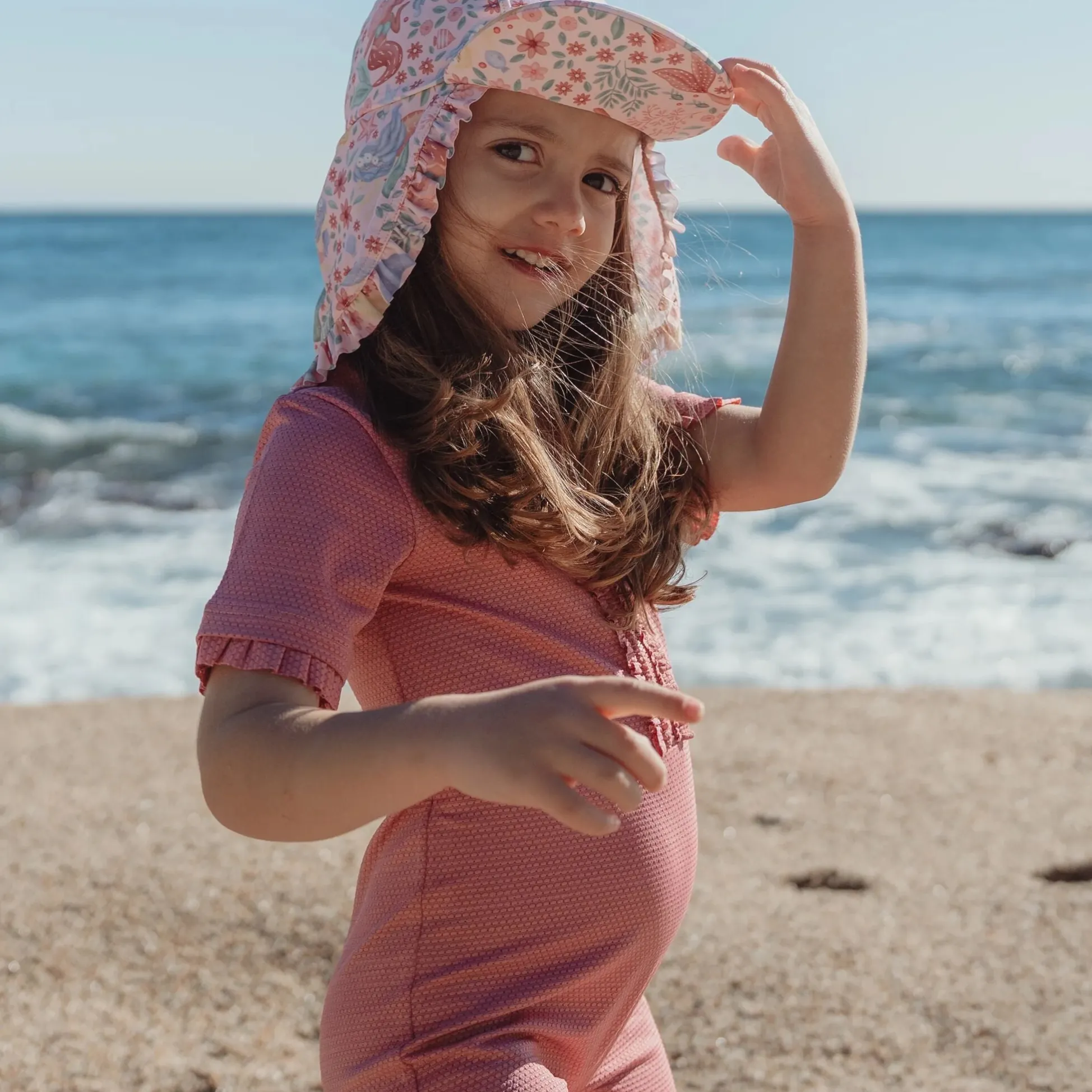 Swimsuit short sleeve - Pink - Glitter