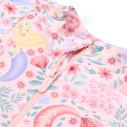 Swimsuit short sleeve - Pink - Mermaid print