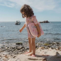 Swimsuit short sleeve - Pink - Mermaid print