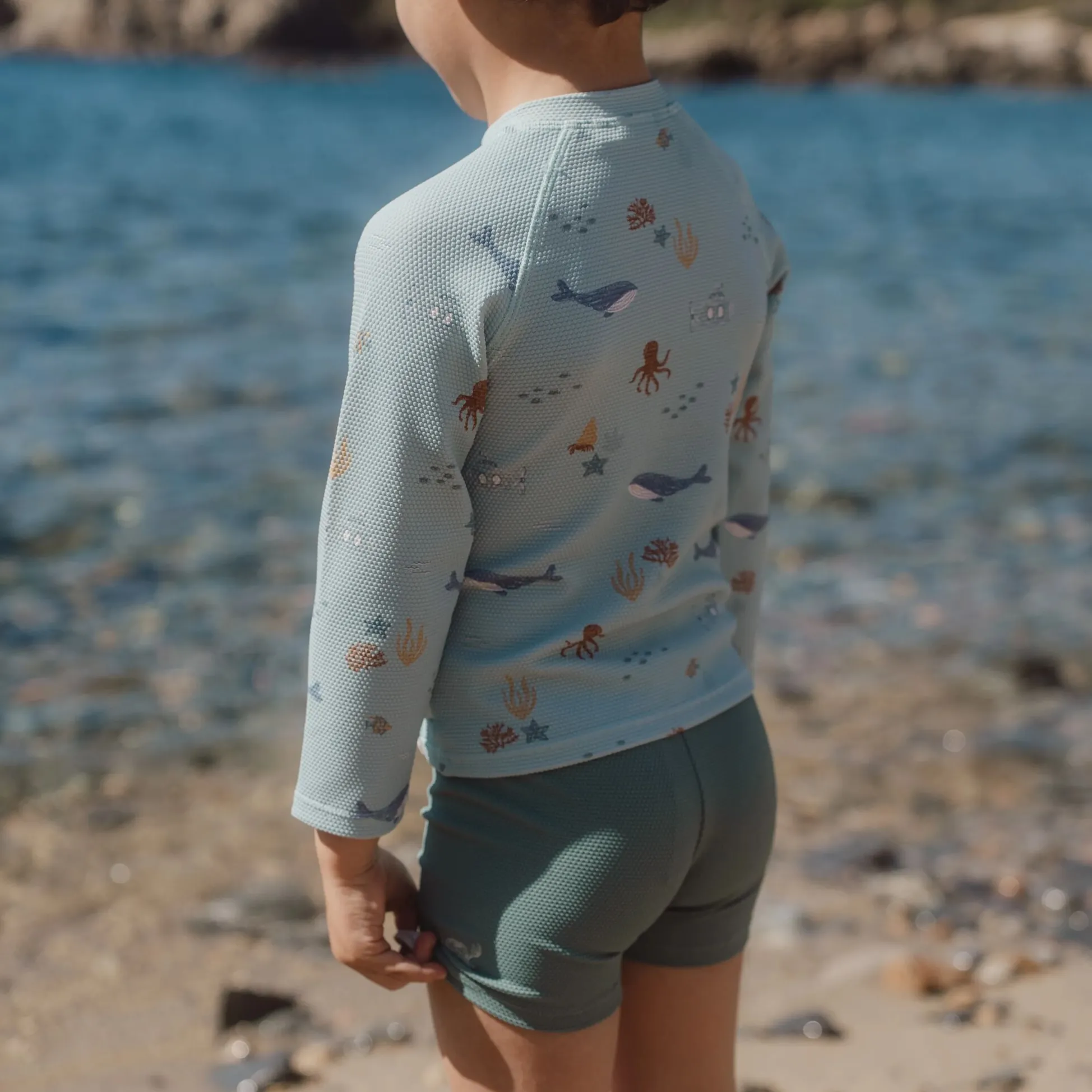 Swim trunks - Green - Waffle texture