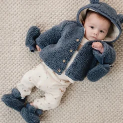 Teddy mittens - Blue - Newborn Naturals