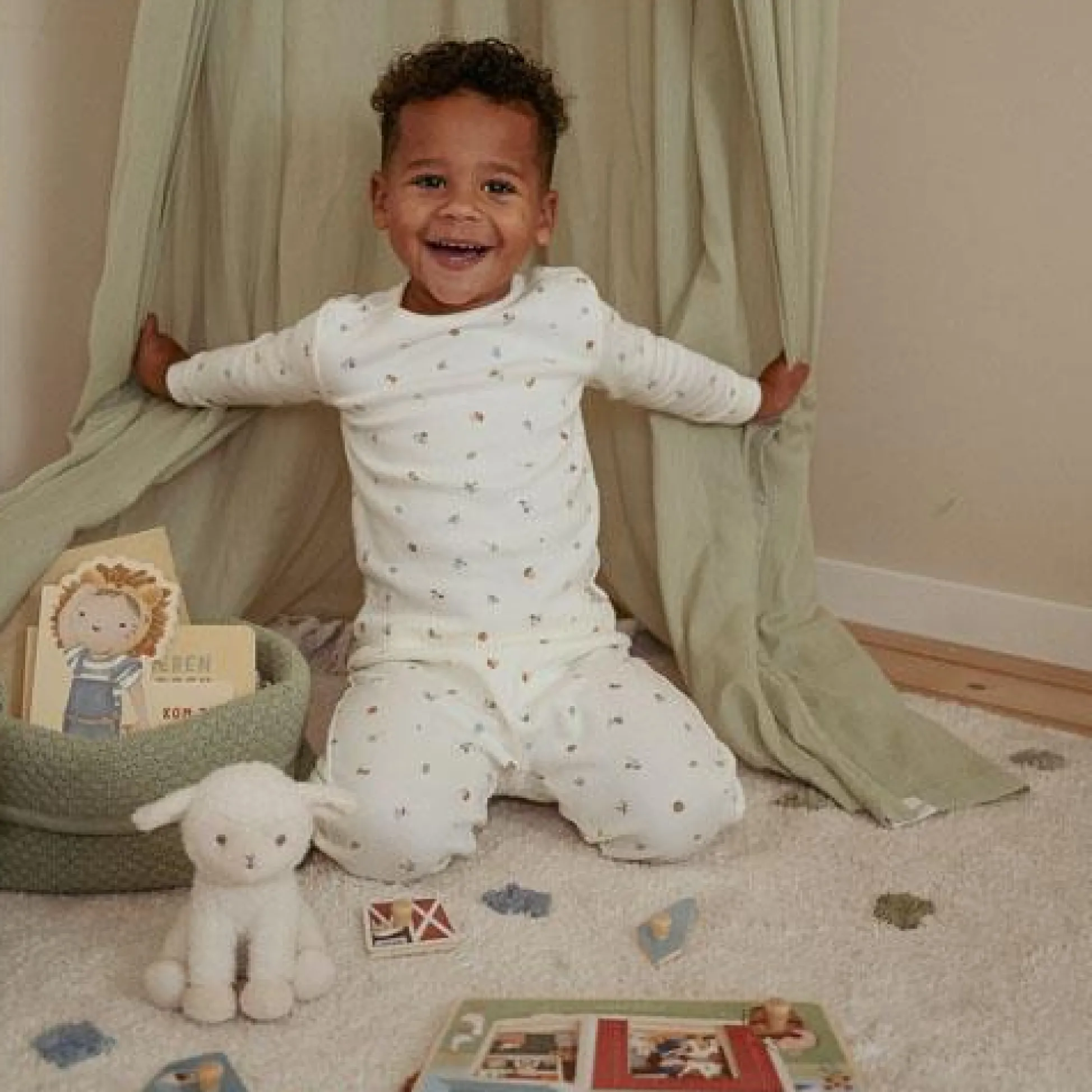 Two-piece pajamas - White - Forest Friends - Forest Treasures