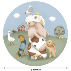 Wallpaper circle - Multicolored - Little Farm