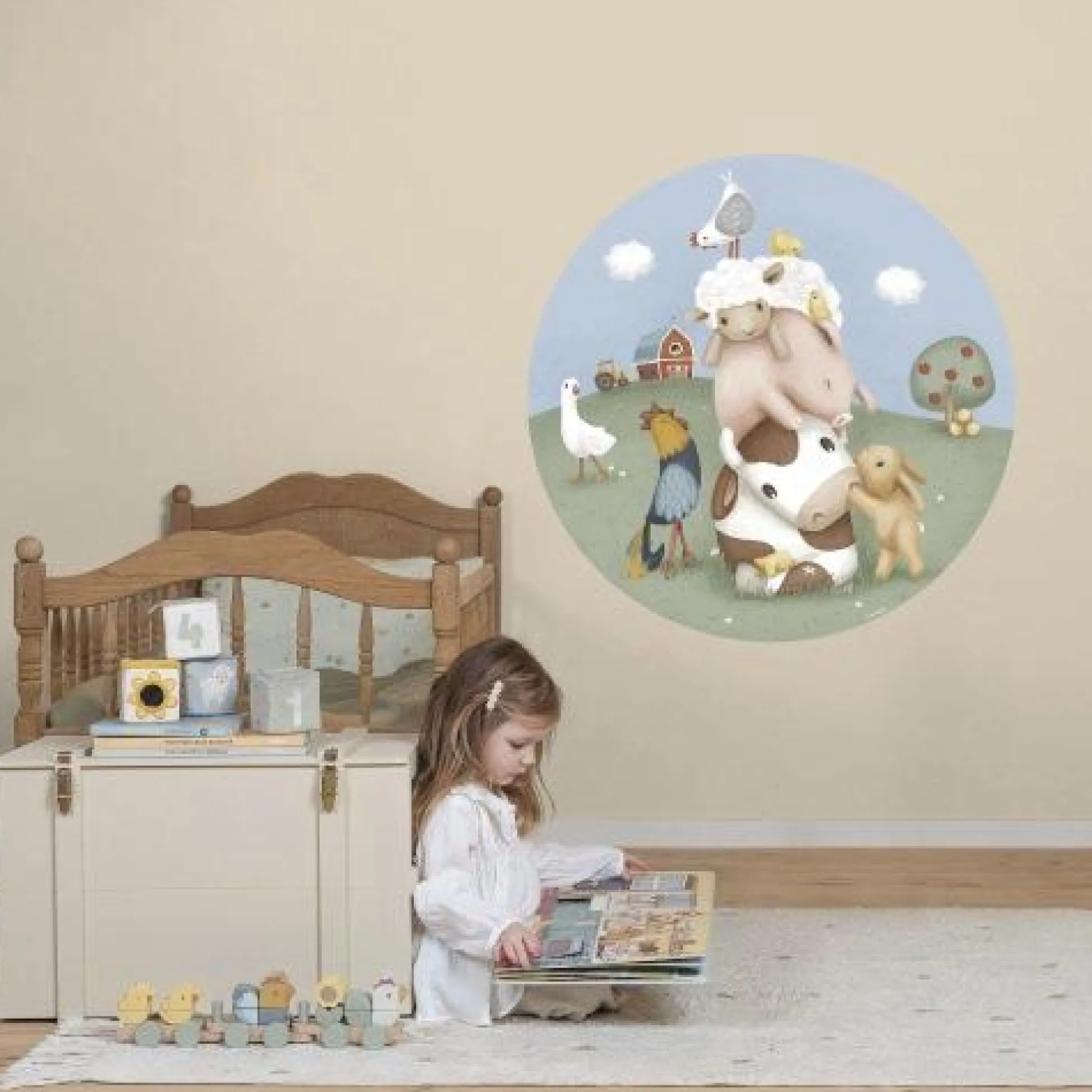 Wallpaper circle - Multicolored - Little Farm