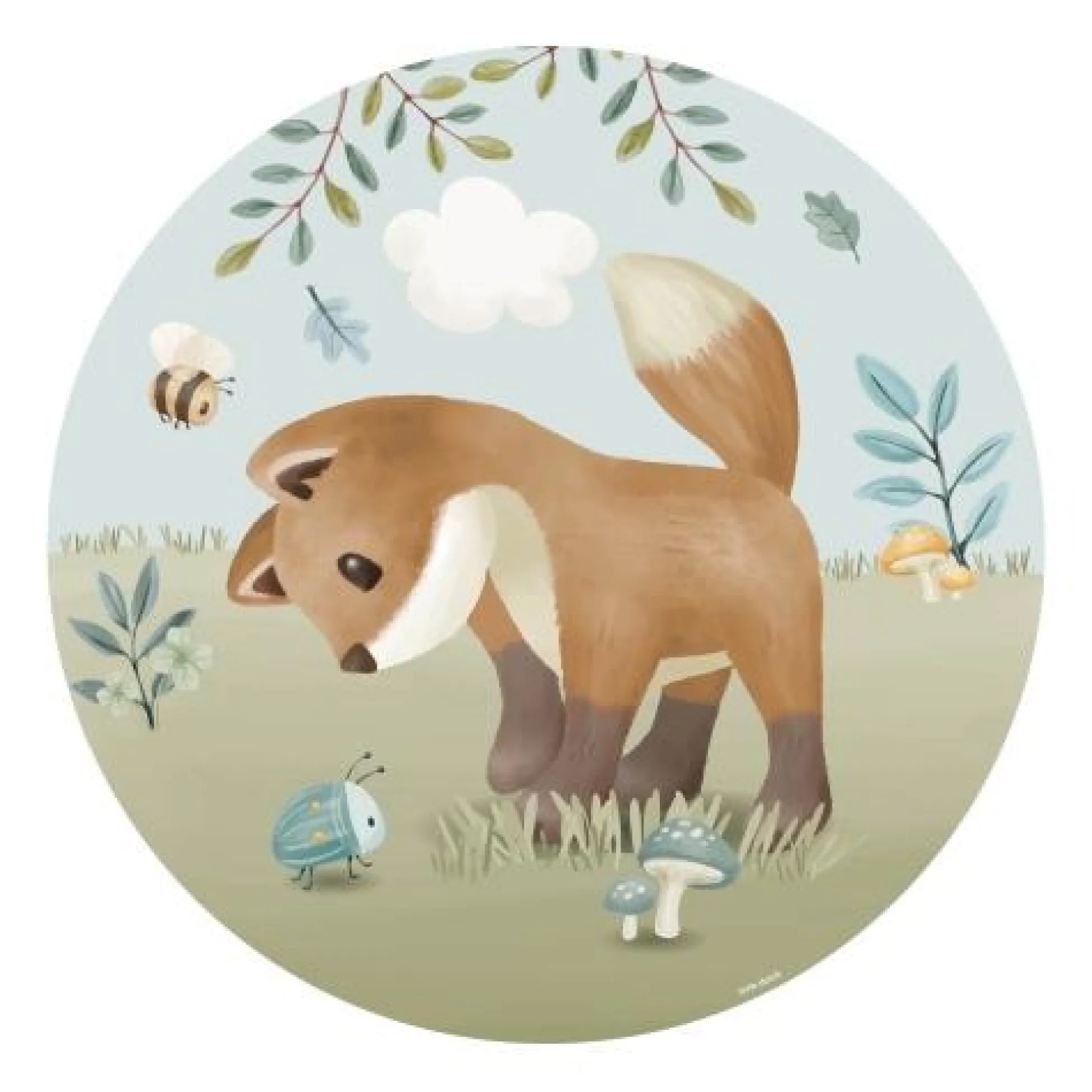 Wallpaper circle - Multicolored - Forest Friends