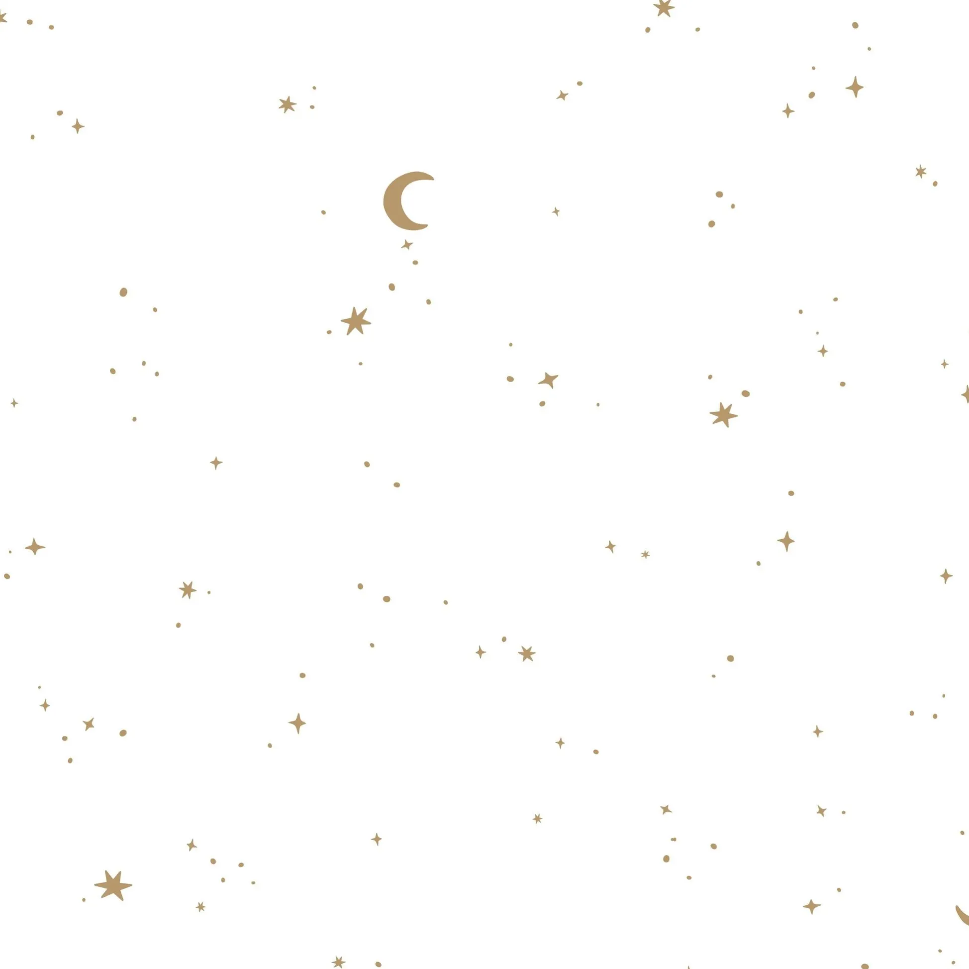 Wallpaper sample non-woven wallpaper – White – Newborn Naturals – Moon & Stars